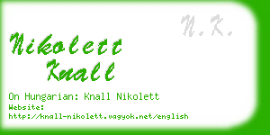 nikolett knall business card